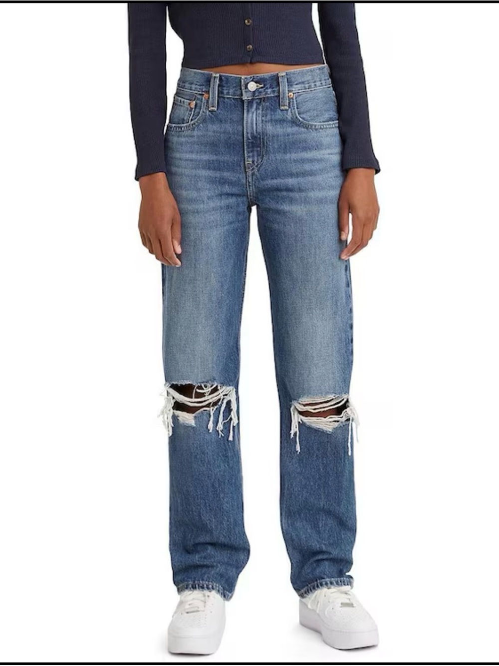 Levi's® Low Pro Mid Rise Destructed Straight Jeans (color Breathe Out) 31